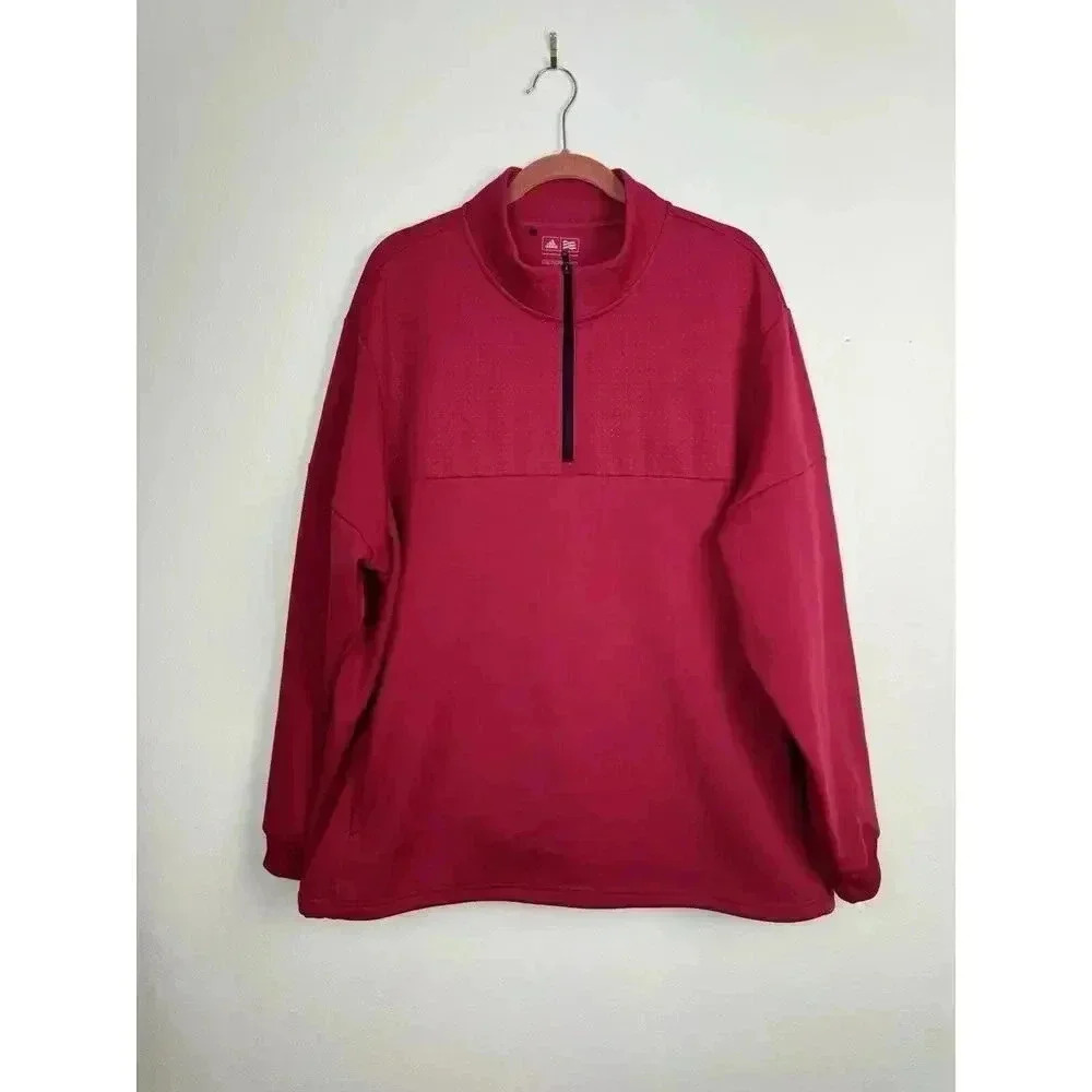 Adidas ClimaWarm Textured Dot 1/2 Zip Pullover Red Size 2XL. Golf, Outdoor - Picture 3 of 9